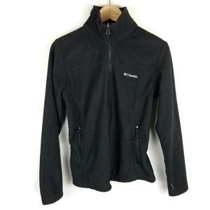 Columbia Zip Front Fleece Jacket High Neck Zip Pockets Black Women's Size Small